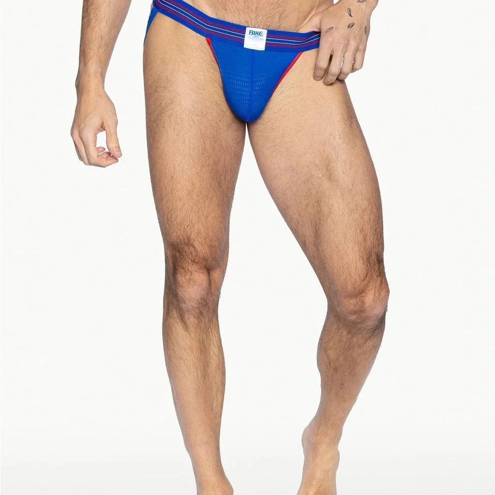 BIKE Men's Athletic Mesh Jockstrap - Royal Blue, Large - Picture 3 of 6